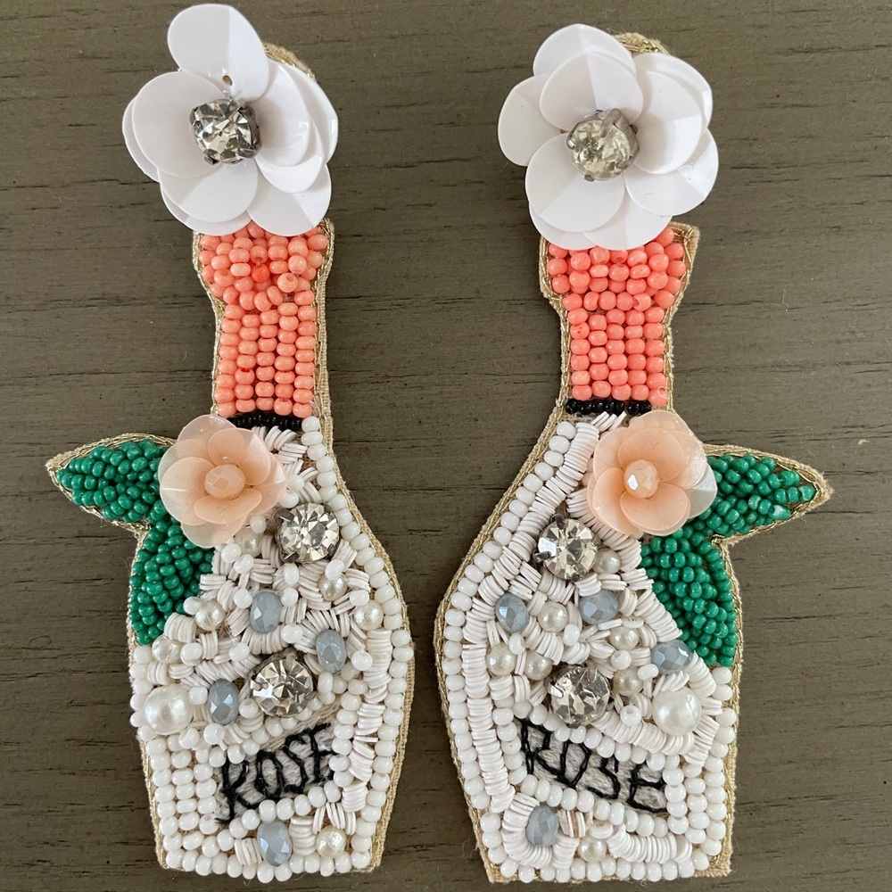 Rosé Champagne Bottle Earrings